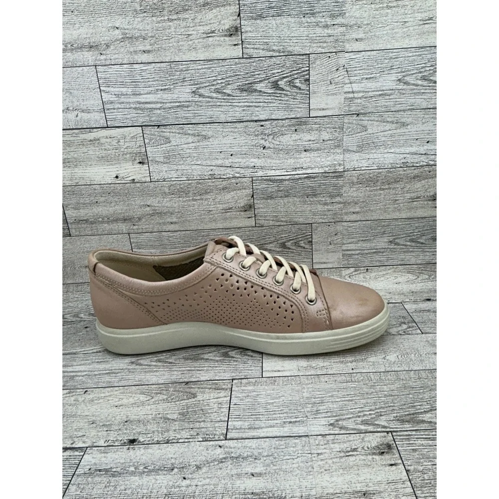 ECCO Soft 7 Perforated Leather‎ Lace Up Sneakers Rose Pink EU 39 US 8